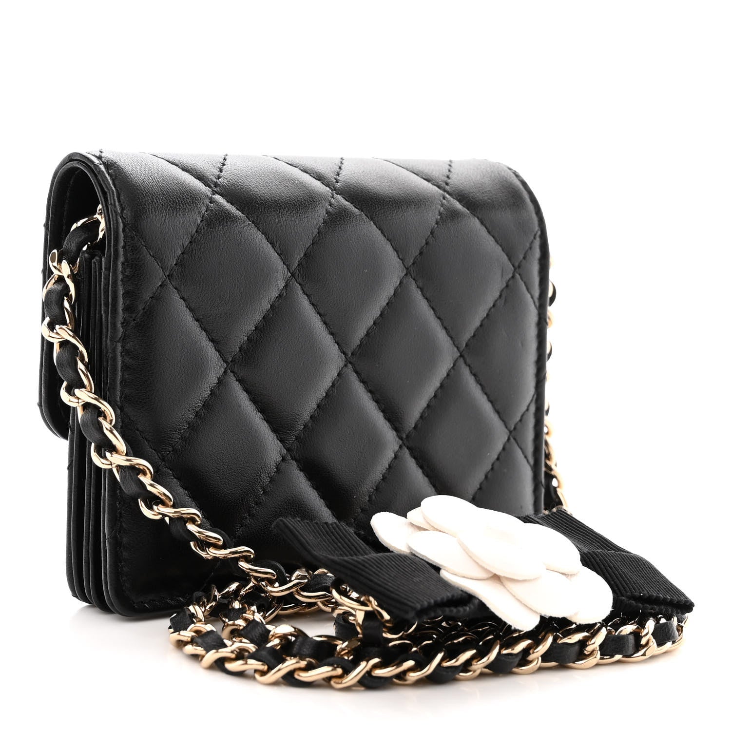 Chanel Lambskin Quilted My Chanel Lady Card Holder On Chain Black 2 of 11