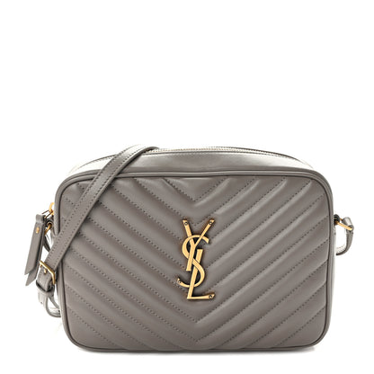 Saint Laurent Calfskin Matelasse Monogram Lou Camera Bag Greyish Brown 1 of 9