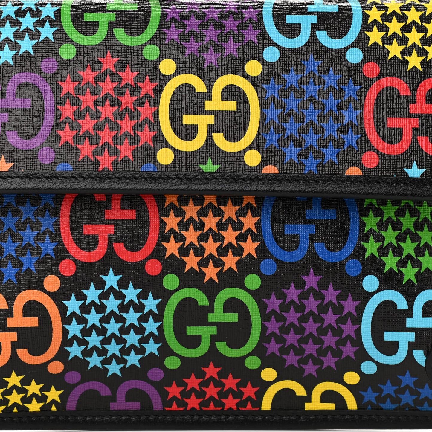 GG Supreme Monogram Psychedelic Slim Belt Bag Black