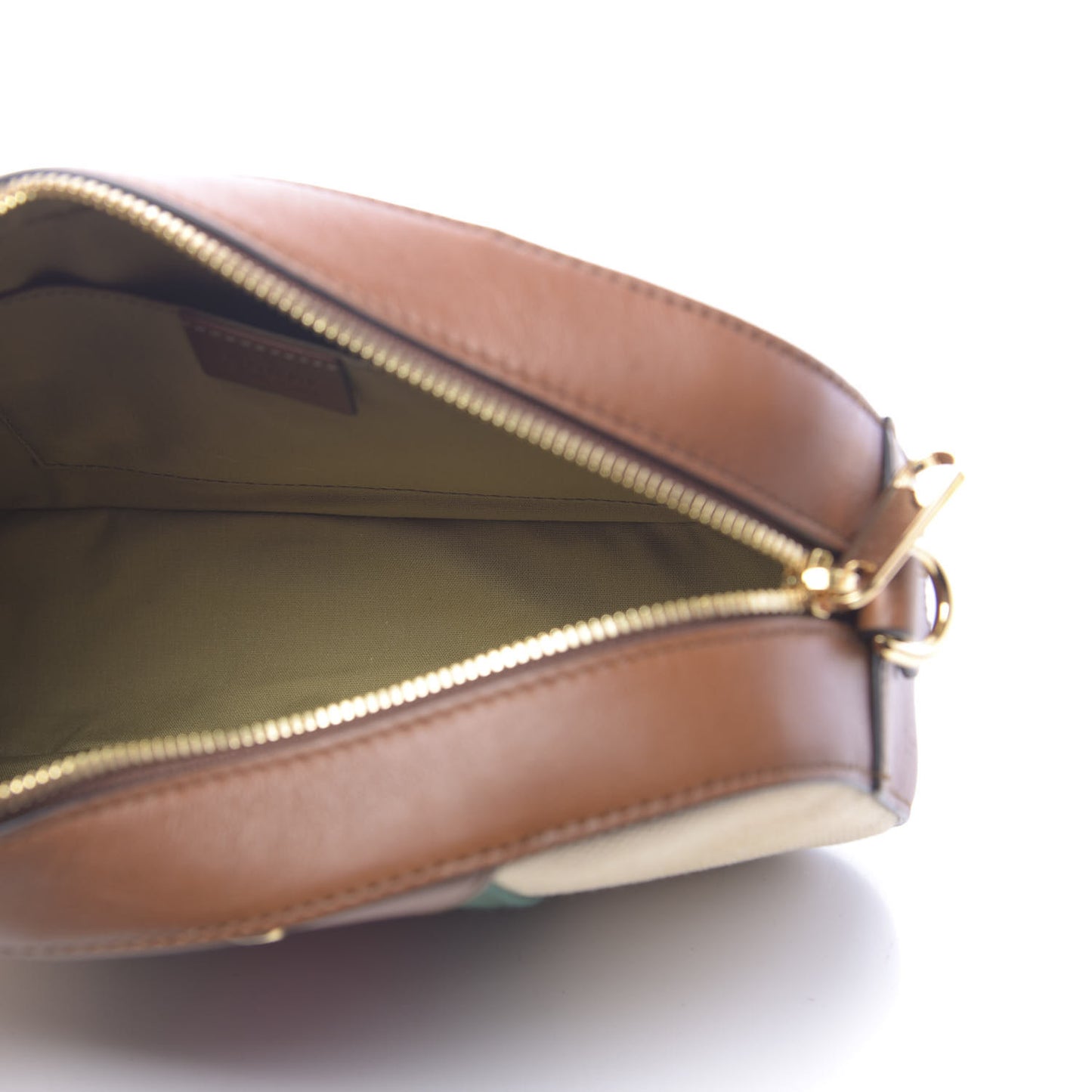 Vintage Canvas Web Shoulder Bag Sand Cuir
