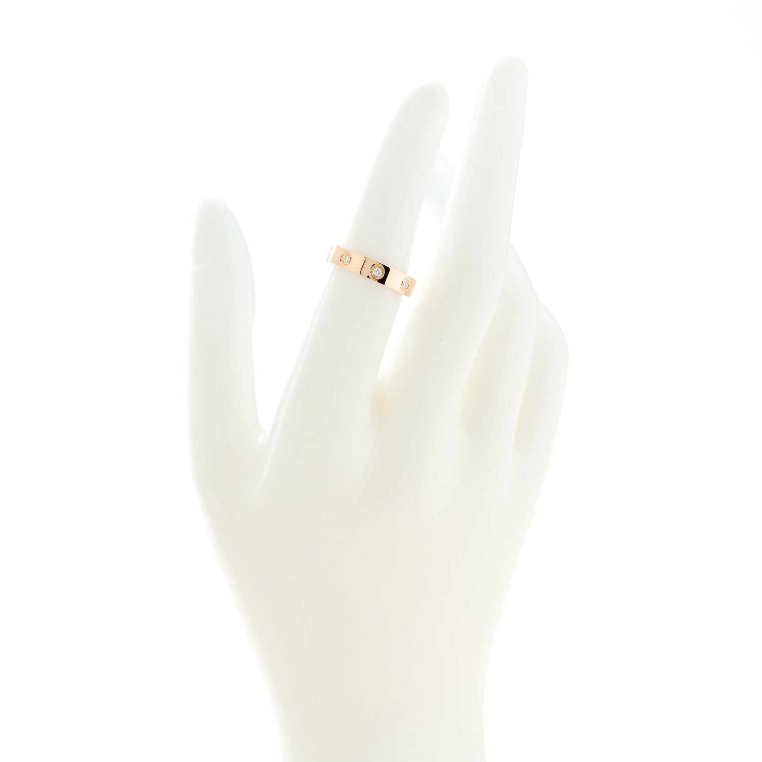 Cartier 18K Pink Gold 8 Diamond 4mm LOVE Wedding Band Ring 51 5.75 2 of 6