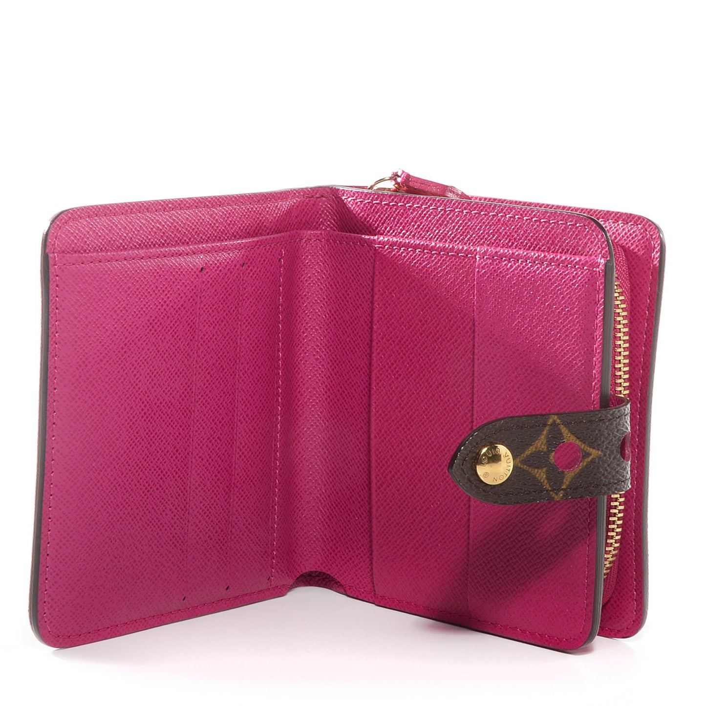 Monogram Perforated Compact Zipped Wallet Fuchsia