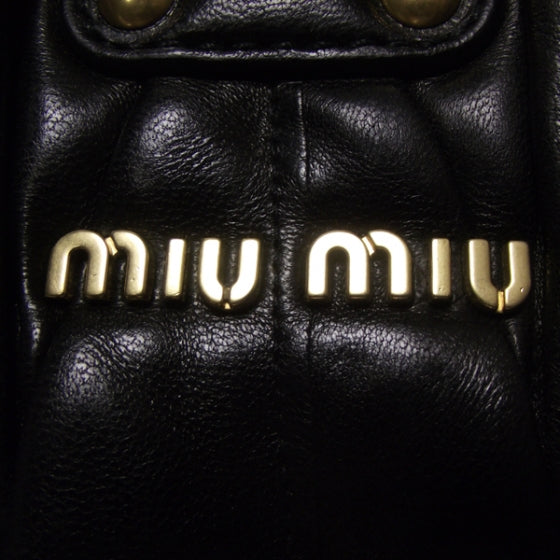 Miu Miu Leather Matelasse Tote Black 11 of 11