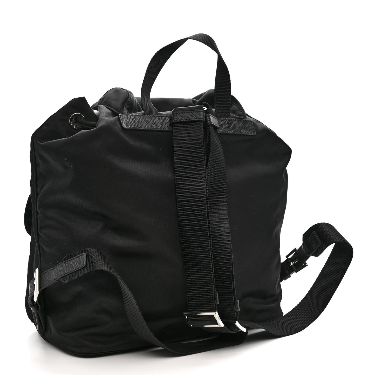 Tessuto Nylon Saffiano Medium Backpack Black