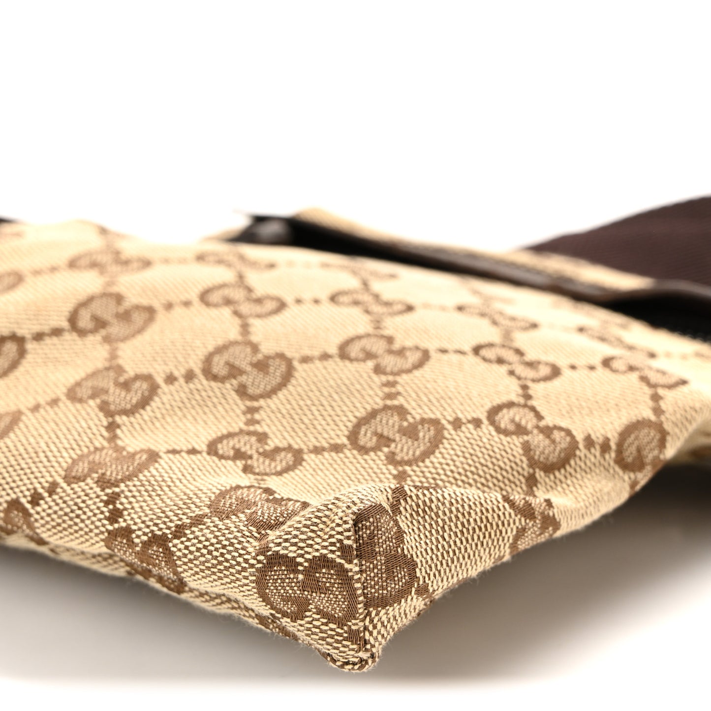GG Monogram Double Pocket Belt Bag Dark Brown