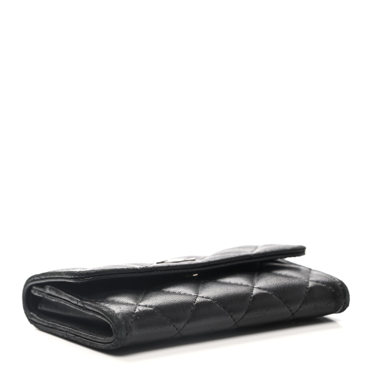 Chanel Lambskin Quilted Flap Card Holder Wallet Black 4 of 14