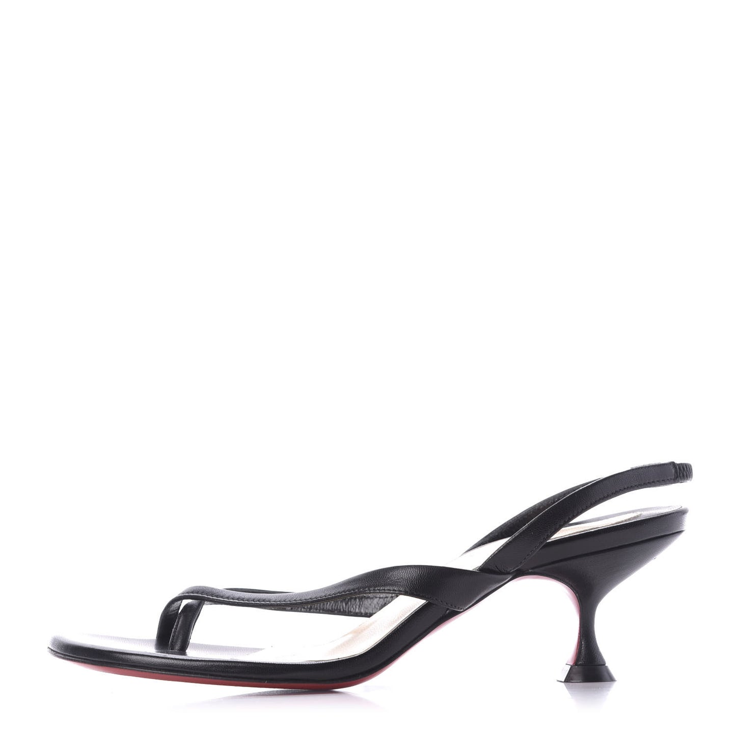 Calfskin Taralita 55 Thong Sandals 35.5 Black