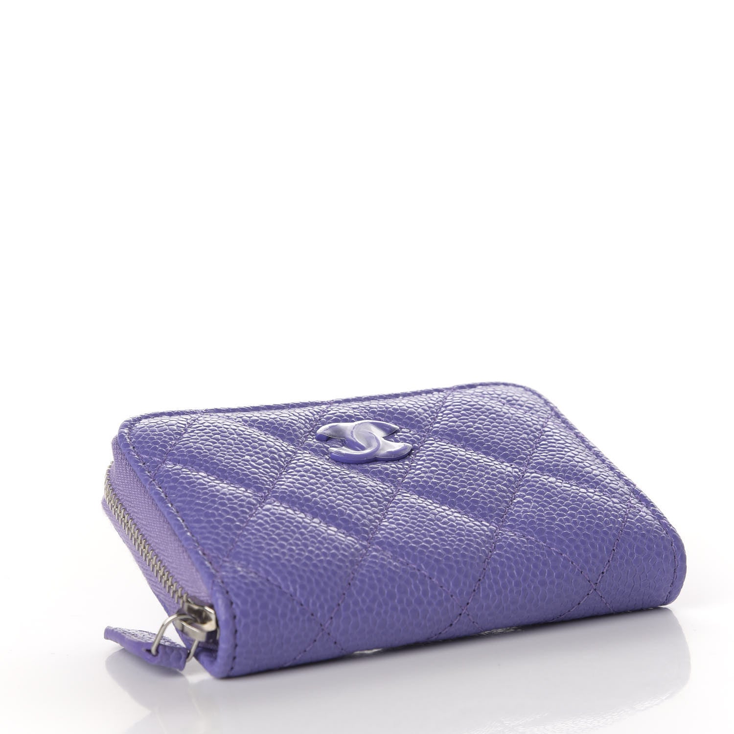 Chanel Caviar Quilted Incognito Zip Coin Purse Purple 4 of 9