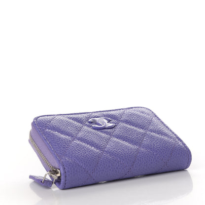 Chanel Caviar Quilted Incognito Zip Coin Purse Purple 4 of 9