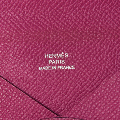 Hermes Epsom Calvi Card Case Rose Pourpre 6 of 7