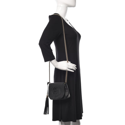 Gucci Pebbled Calfskin Small Soho Flap Crossbody Black 2 of 13