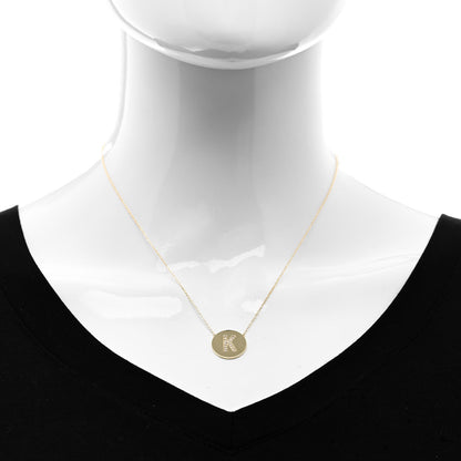 Jennifer Meyer 18K Yellow Gold Diamond Letter K Disc Necklace 2 of 7
