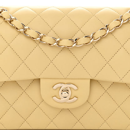 Chanel Lambskin Quilted Small Double Flap Yellow 8 of 10
