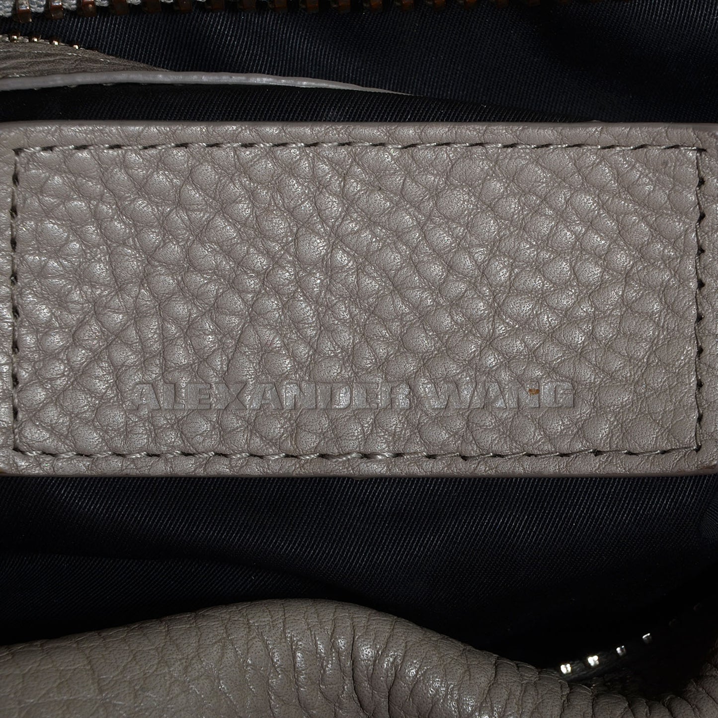 ALEXANDER WANG Pebbled Lambskin Rocco Oyster