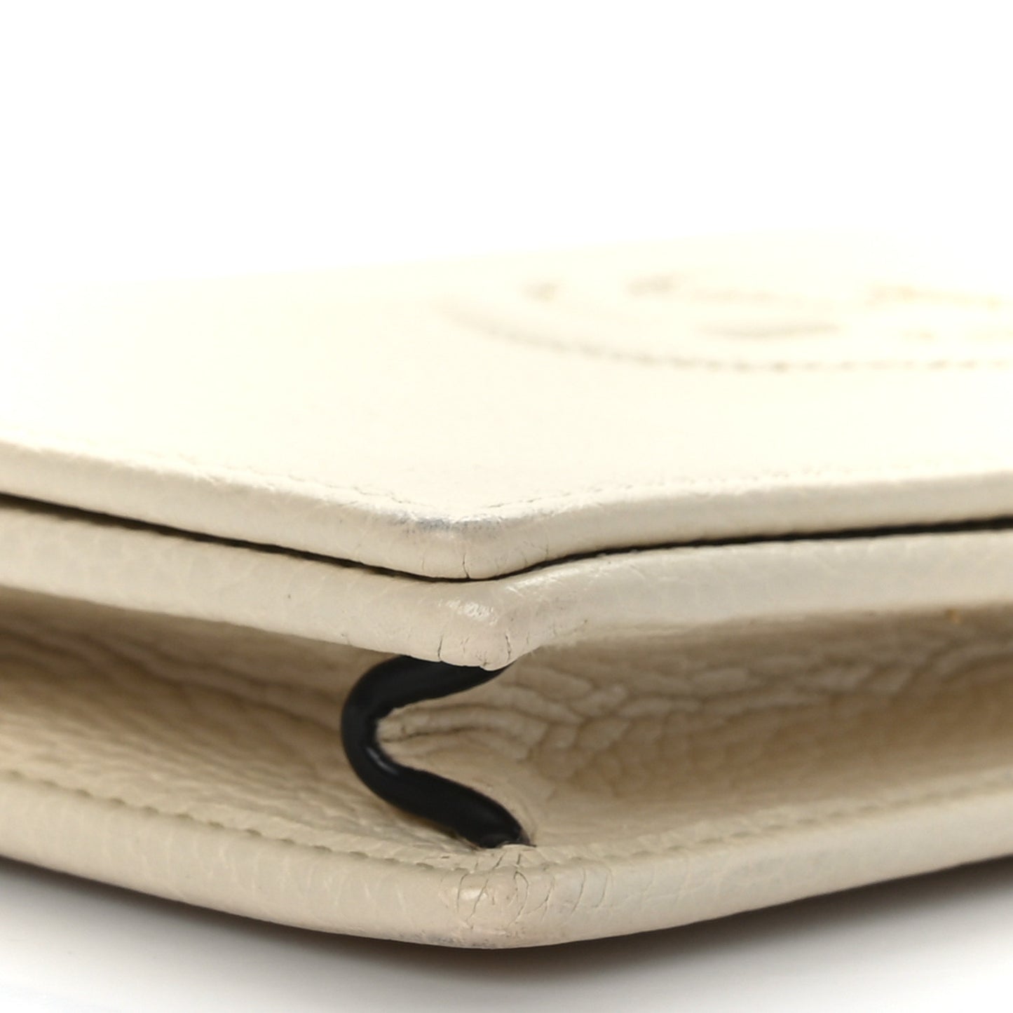 Pebbled Calfskin Soho Wallet on Chain Ivoire