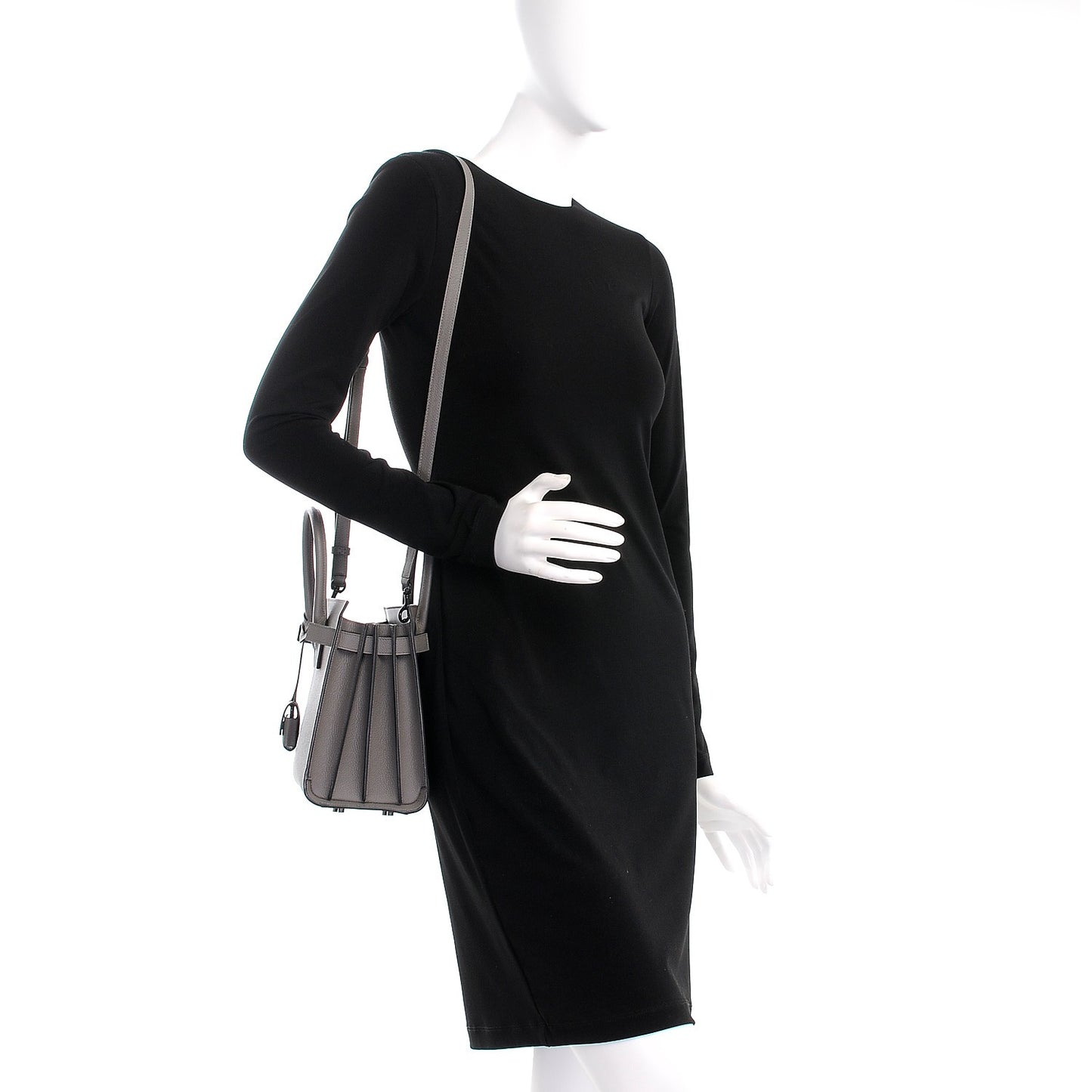 Grained Calfskin Baby Sac De Jour Grey