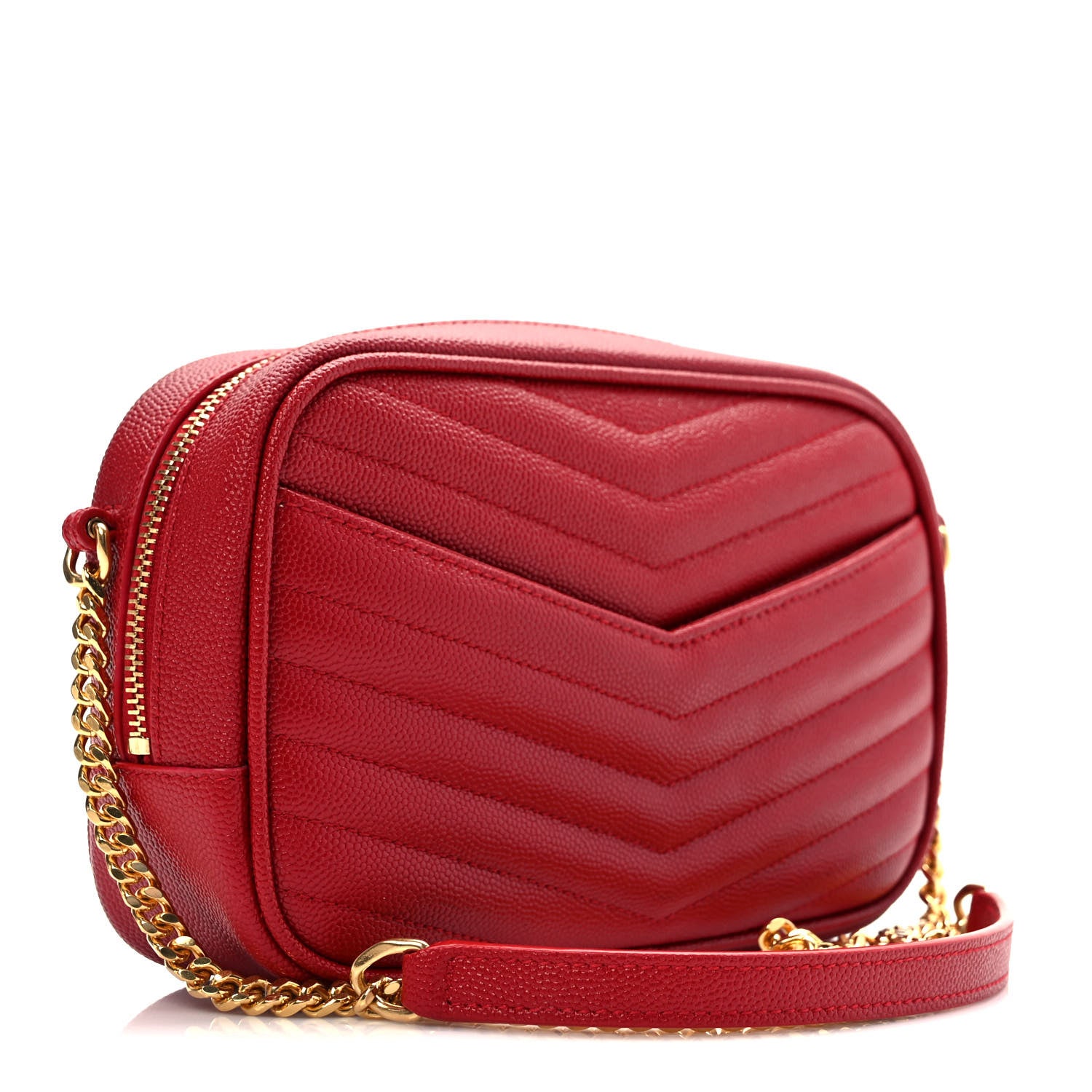 Saint Laurent Grain De Poudre Matelasse Monogram Mini Lou Camera Bag Eros Red 3 of 9