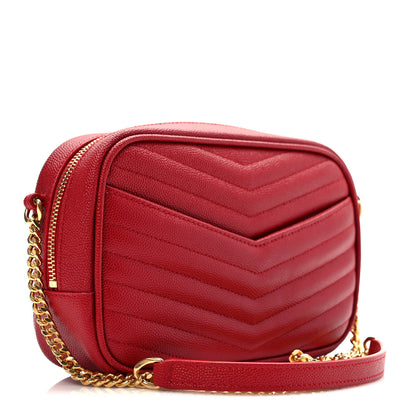 Saint Laurent Grain De Poudre Matelasse Monogram Mini Lou Camera Bag Eros Red 3 of 9