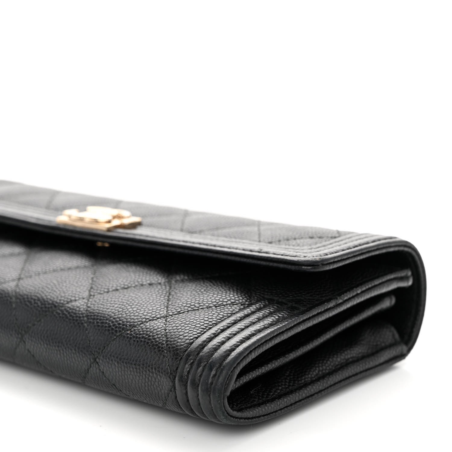 Chanel Caviar Quilted Large Boy Gusset Flap Wallet Black 10 of 10