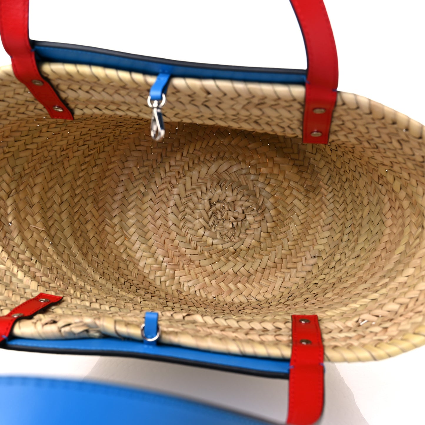 Woven Straw Loubishore Tote Blue