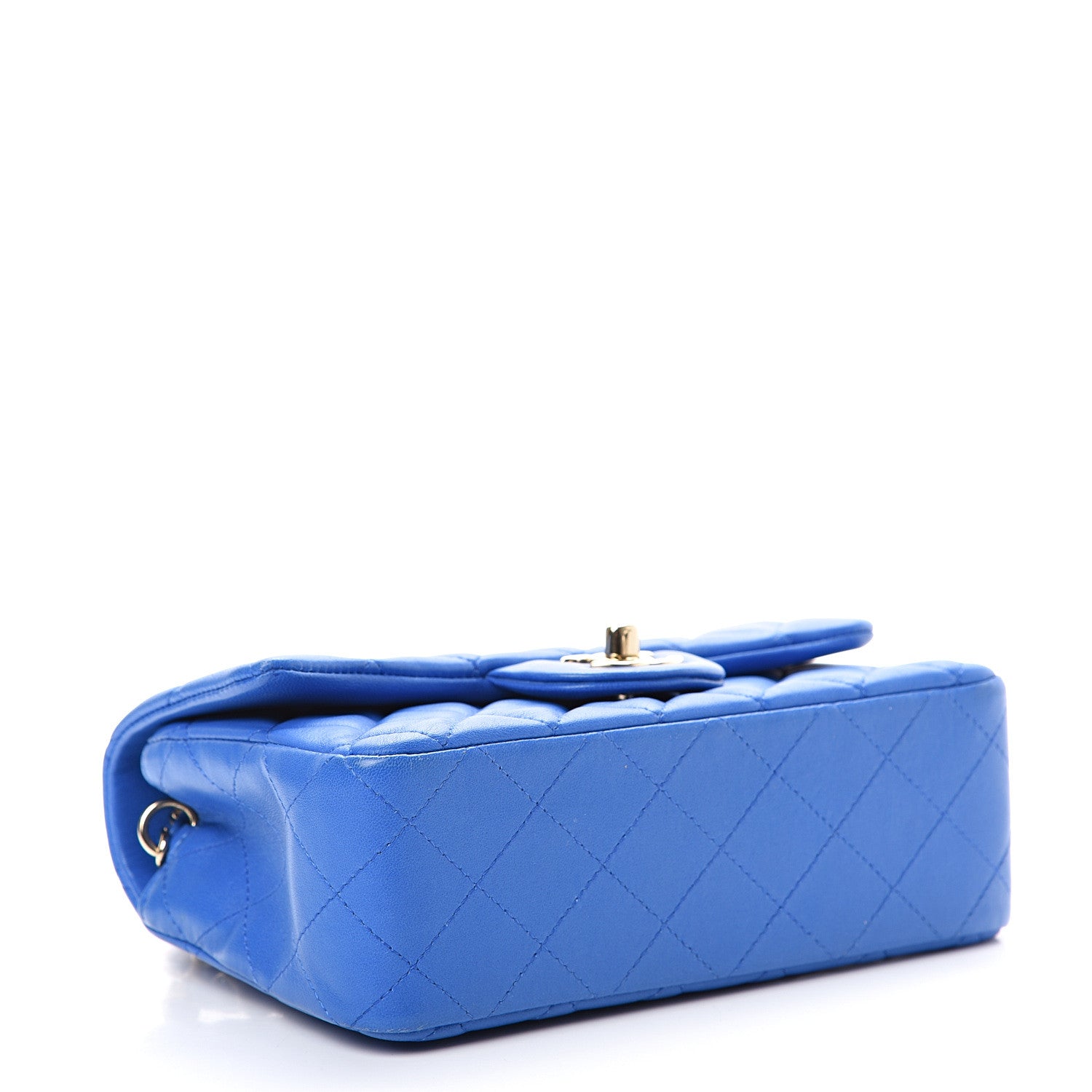 Chanel Lambskin Quilted Mini Rectangular Flap Blue 3 of 13