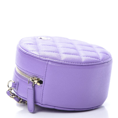 Chanel Caviar Quilted Round Clutch With Chain Purple 4 of 11
