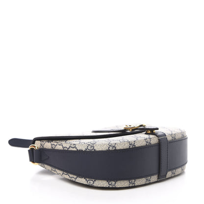 Gucci GG Supreme Monogram Small Messenger Shoulder Bag Beige Blue Navy 4 of 13