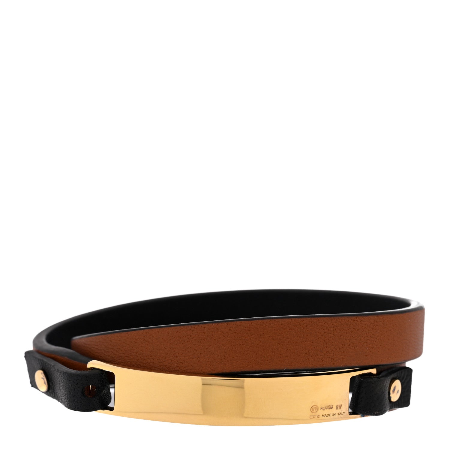 Bottega Veneta Nappa Sterling Silver Wrap Bracelet Black 1 of 3