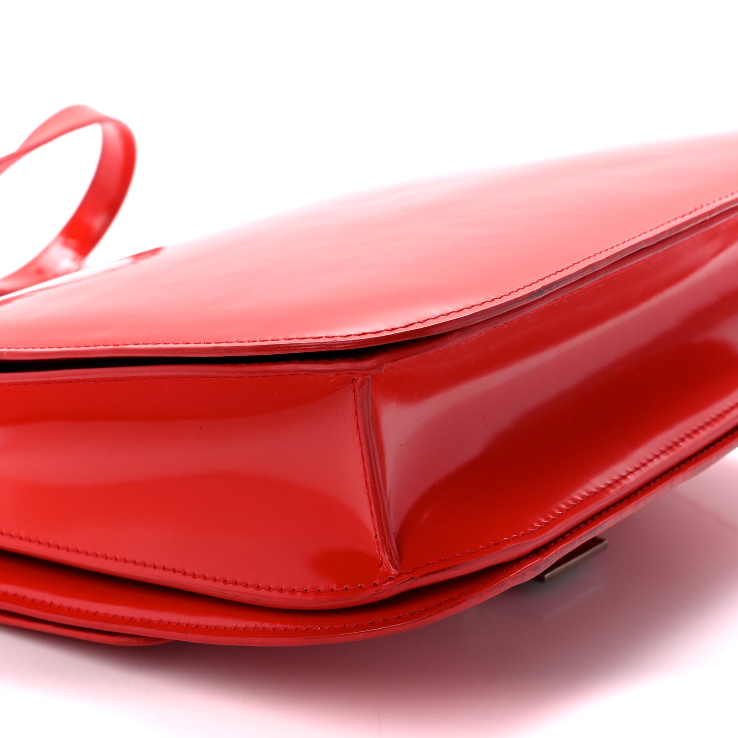 Celine Spazzolato Calfskin Medium Classic Box Flap Bag Vermillion 9 of 10