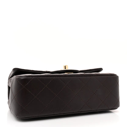 Chanel Lambskin Quilted Mini Rectangular Flap Dark Brown 4 of 10