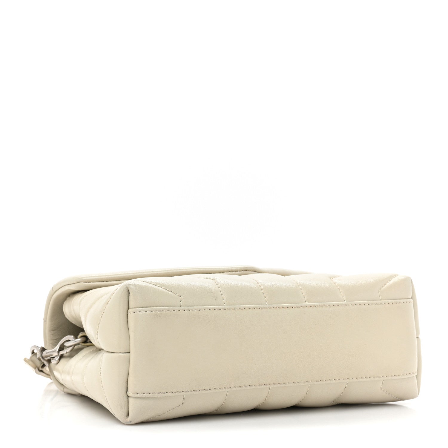 Saint Laurent Calfskin Y Quilted Monogram Toy Loulou Crossbody Bag Crema Soft 4 of 18