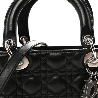 Christian Dior Lambskin Cannage Medium Lady Dior Black 7 of 9