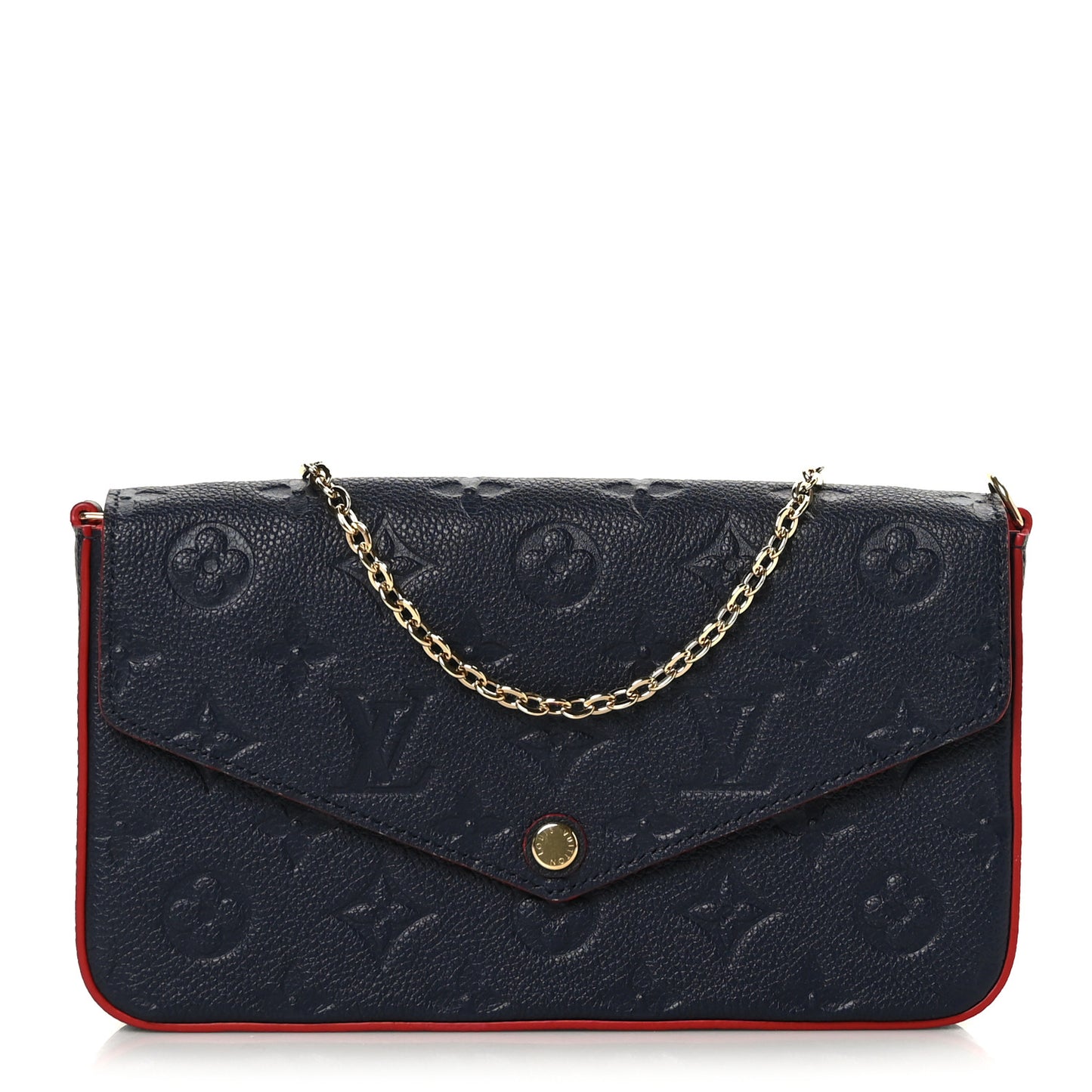 Empreinte Pochette Felicie Chain Wallet Marine Rouge