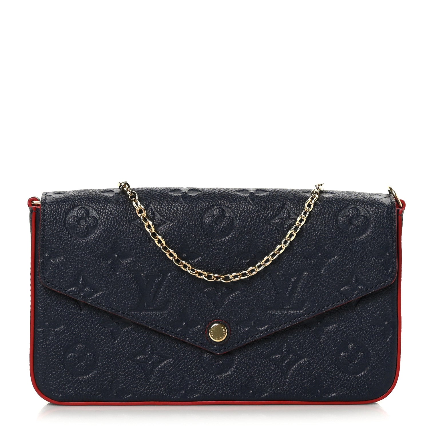 Louis Vuitton Empreinte Pochette Felicie Chain Wallet Marine Rouge 1 of 9
