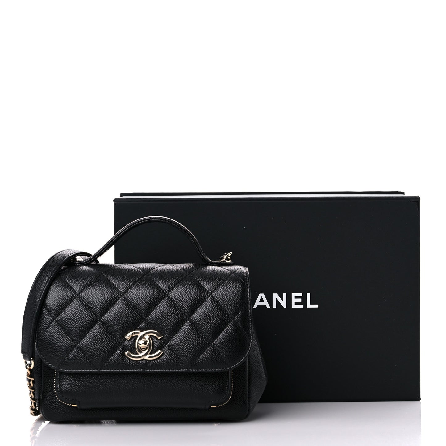 Caviar Quilted Small Business Affinity Flap Black