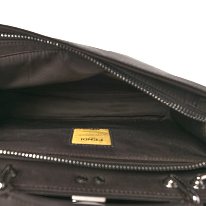 Fendi Nylon Vitello Cover Logo Embossed Mini Peekaboo I SEE U Satchel Ebano Sunflower 6 of 10