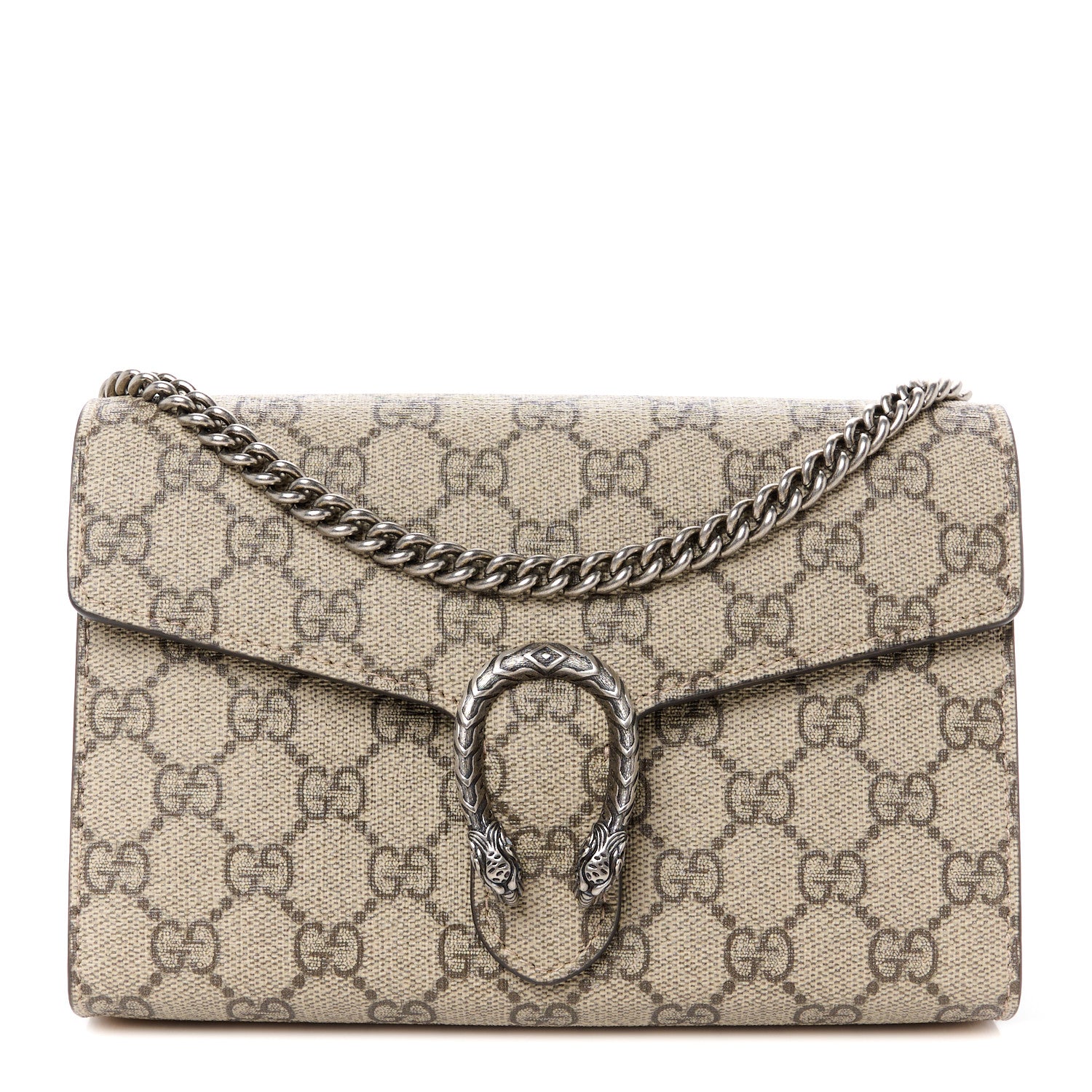 Gucci GG Supreme Monogram Mini Dionysus Chain Wallet Beige Taupe 1 of 10