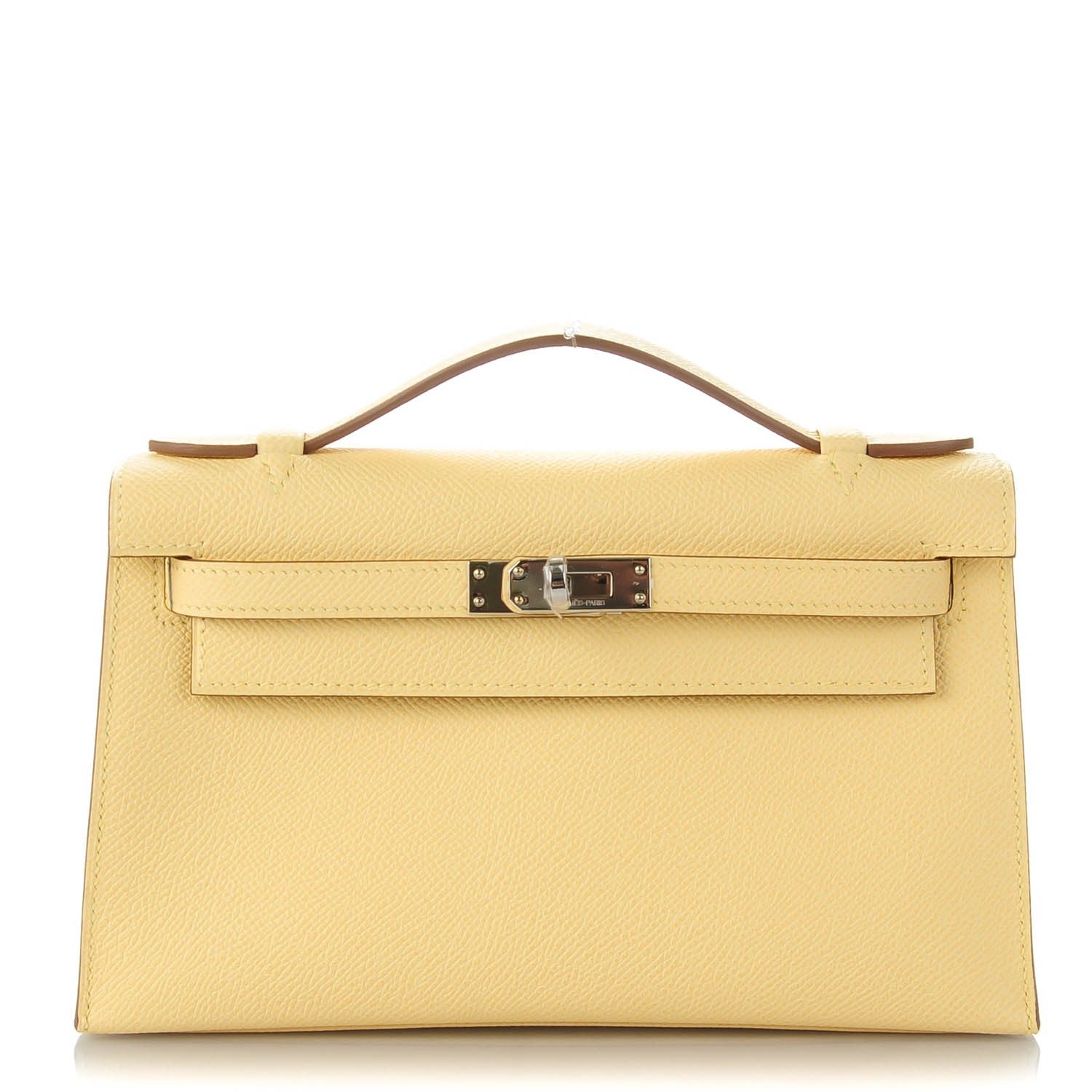 Hermes Epsom Kelly Pochette Clutch Jaune Poussin 1 of 13