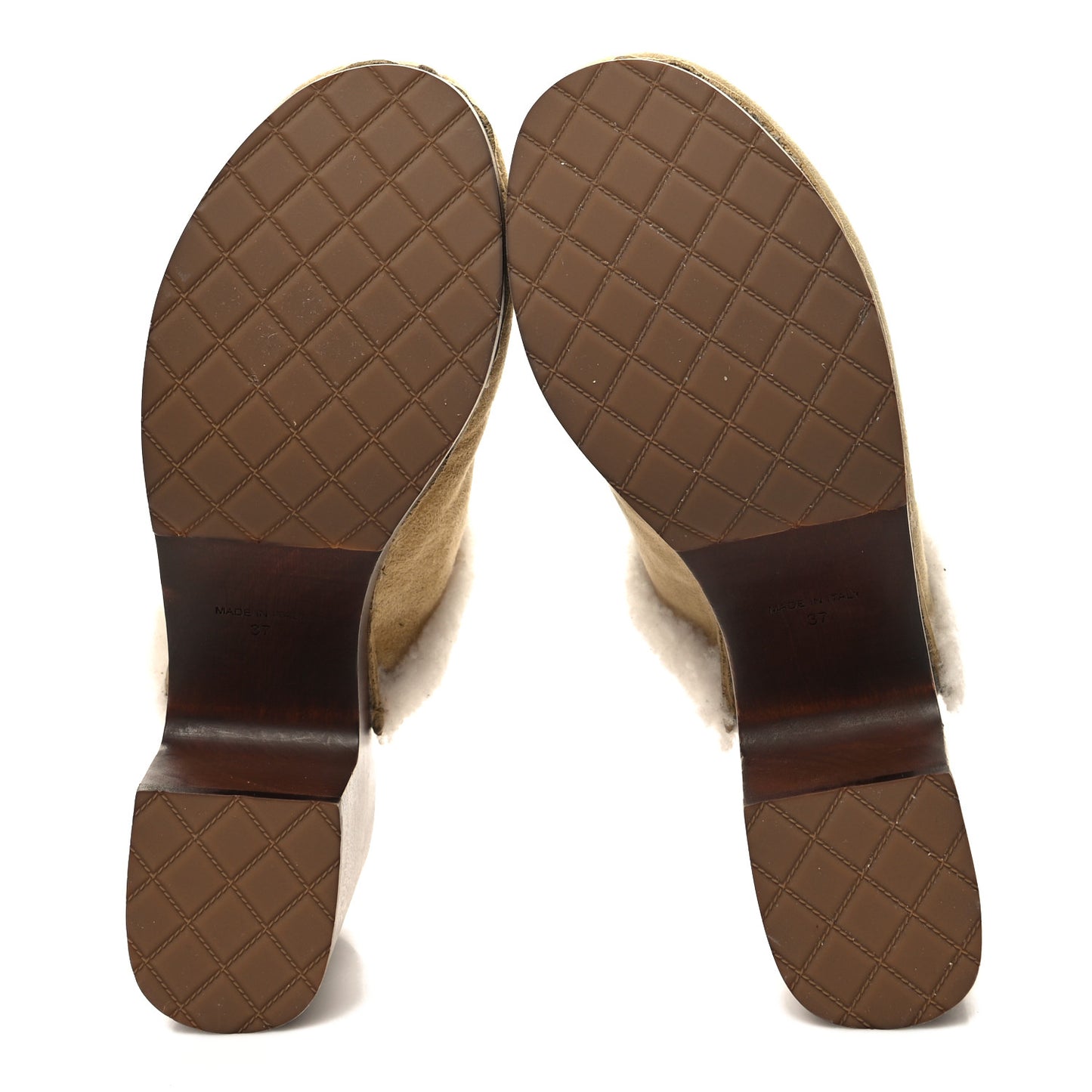 Suede Shearling CC Clogs 37 Beige