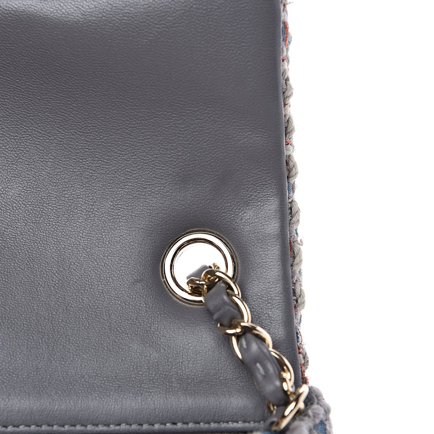 Tweed Quilted Mini Square Flap Bag Blue