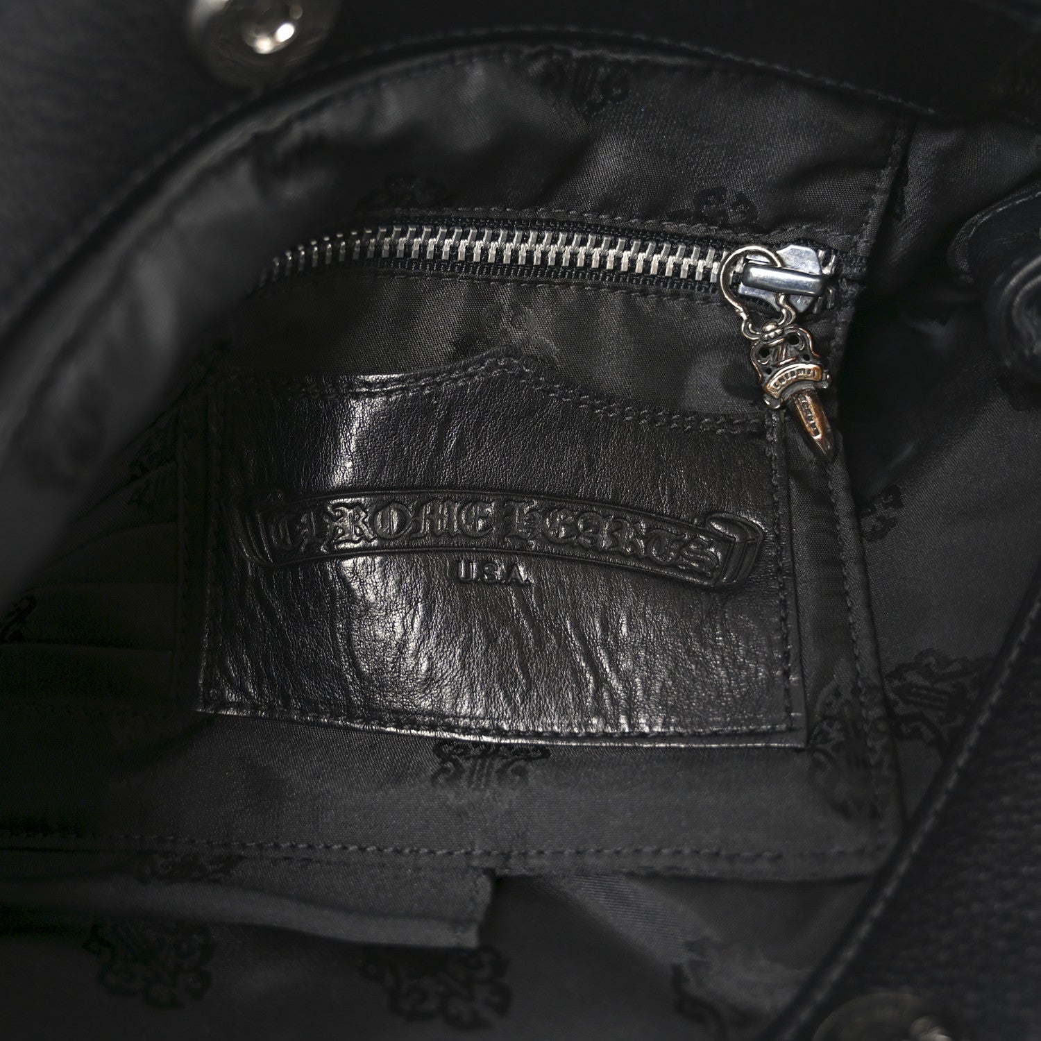 Chrome Hearts Grained Calfskin JJ Dean Tote Black 6 of 9