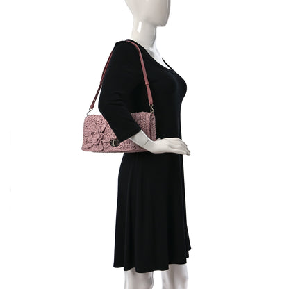 Miu Miu Raffia Crystal Flap Clutch Pink 3 of 8