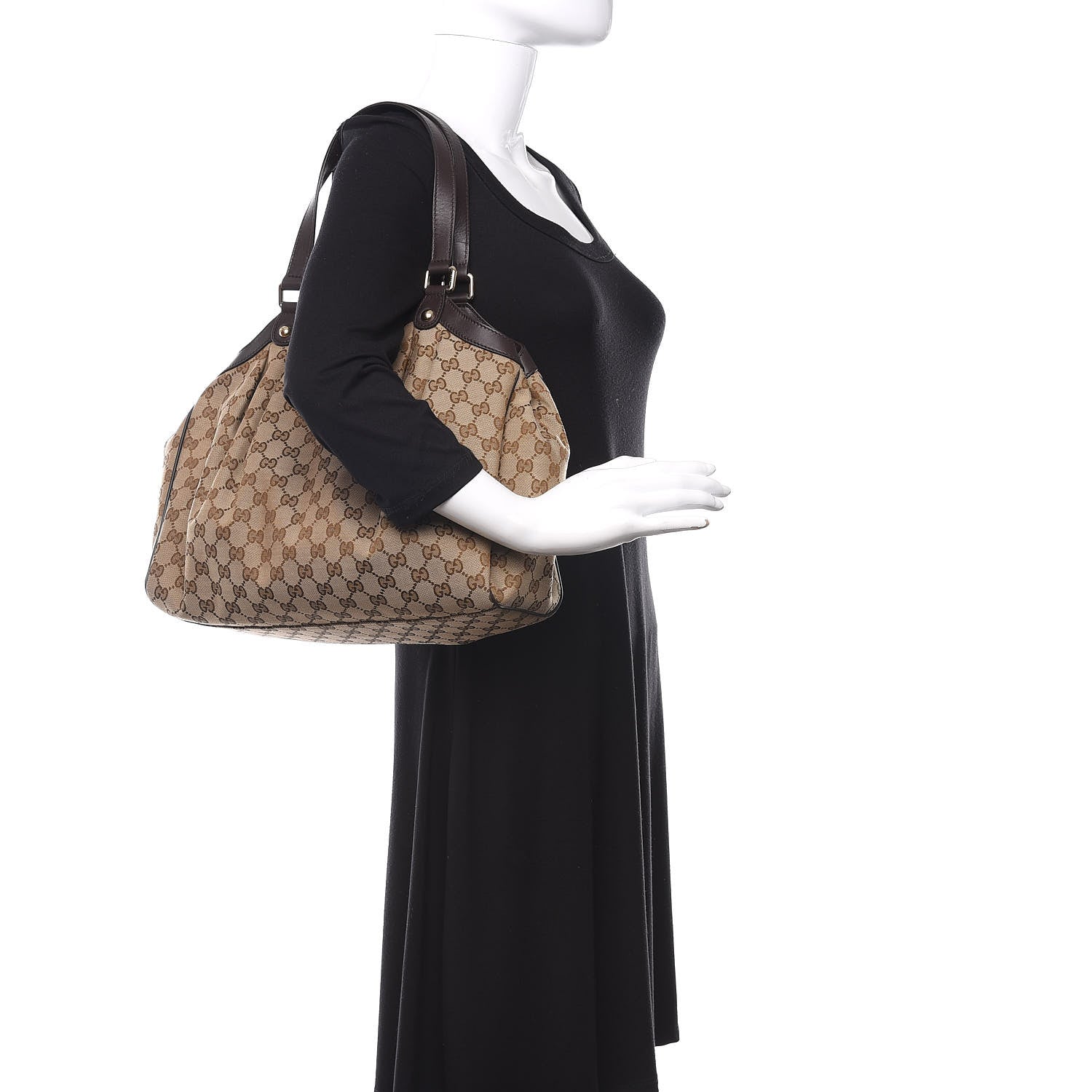 Gucci Monogram Shoulder Bag Dark Brown 2 of 10