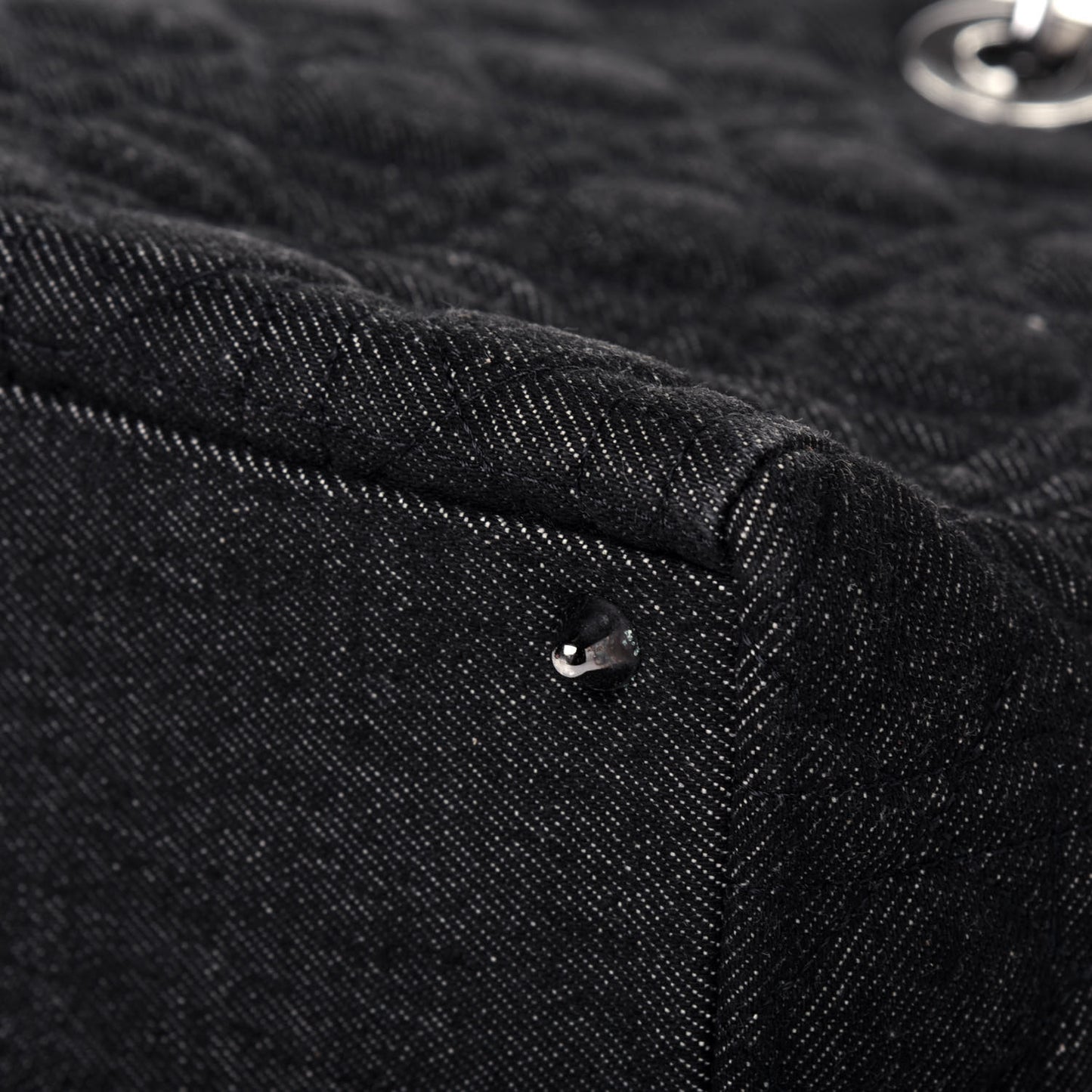Denim Cannage Large Lady Dior Black