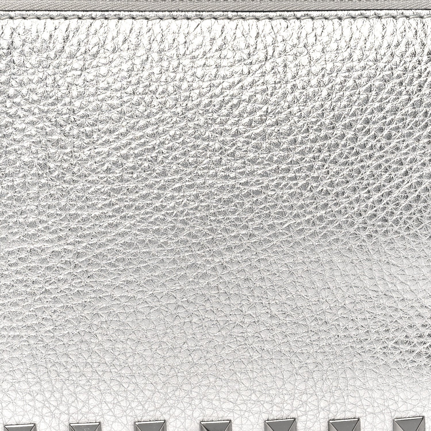 Valentino Garavani Metallic Pebbled Calfskin Small Rockstud Flip Lock Shoulder Bag Silver 7 of 9
