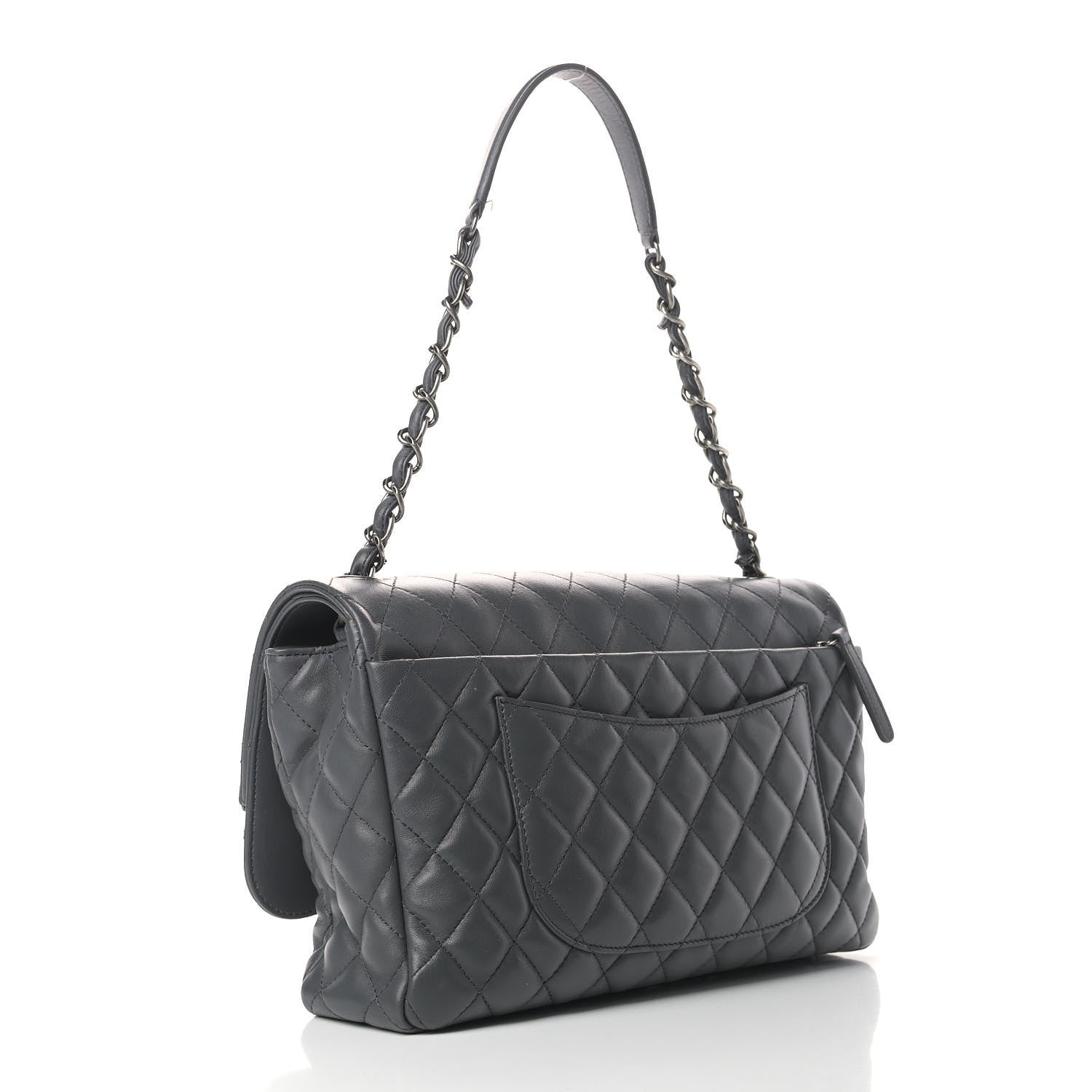 Chanel Lambskin Quilted Jumbo Multi Flap Bag Dark Grey 2 of 11