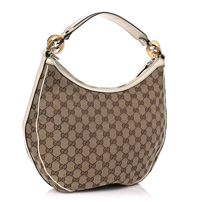 Gucci Monogram Medium GG Twins Hobo Ivory 2 of 12