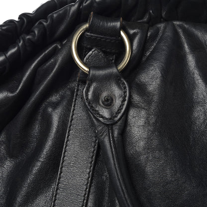 Miu Miu Vitello Lux Gathered Tote Black 14 of 16