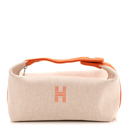 Hermes Canvas Small Bride-A-Brac Pouch Natural Orange 1 of 10