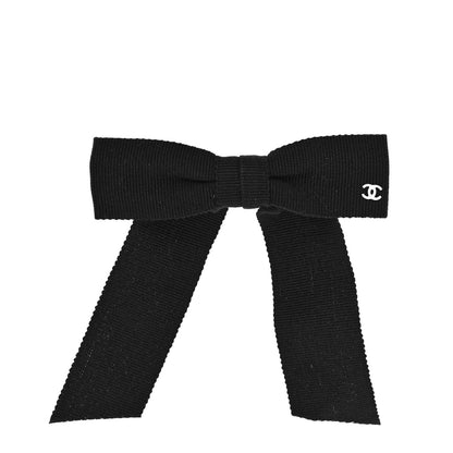 Chanel Grosgrain Bow CC Hair Clip Black 1 of 4